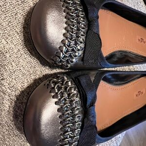 Alaïa Calzature Donna Peau Chaine black leather ballet flats